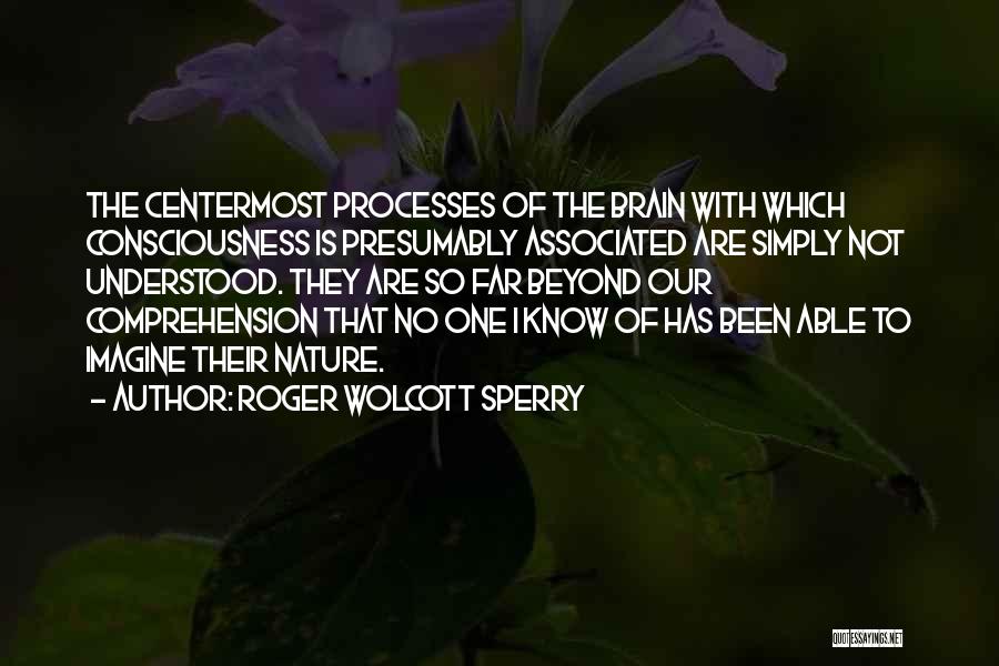 Roger Wolcott Sperry Quotes: The Centermost Processes Of The Brain With Which Consciousness Is Presumably Associated Are Simply Not Understood. They Are So Far