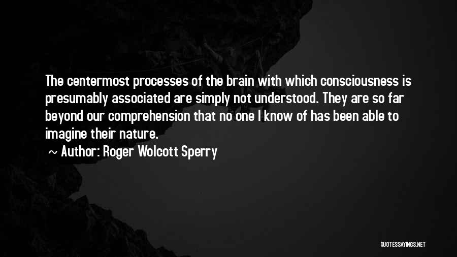 Roger Wolcott Sperry Quotes: The Centermost Processes Of The Brain With Which Consciousness Is Presumably Associated Are Simply Not Understood. They Are So Far