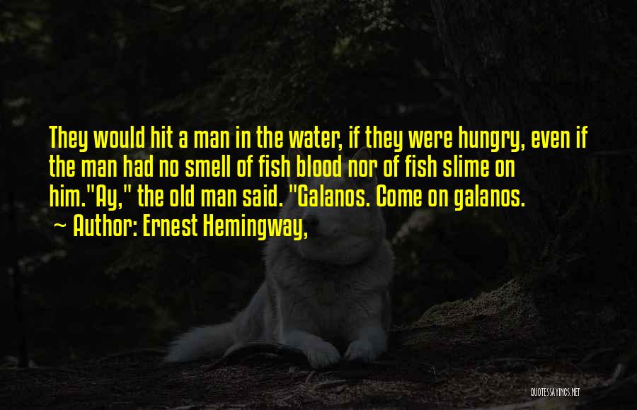 Ernest Hemingway, Quotes: They Would Hit A Man In The Water, If They Were Hungry, Even If The Man Had No Smell Of