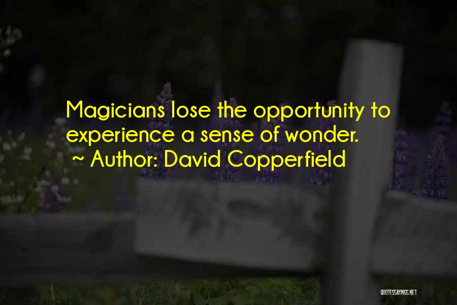 David Copperfield Quotes: Magicians Lose The Opportunity To Experience A Sense Of Wonder.