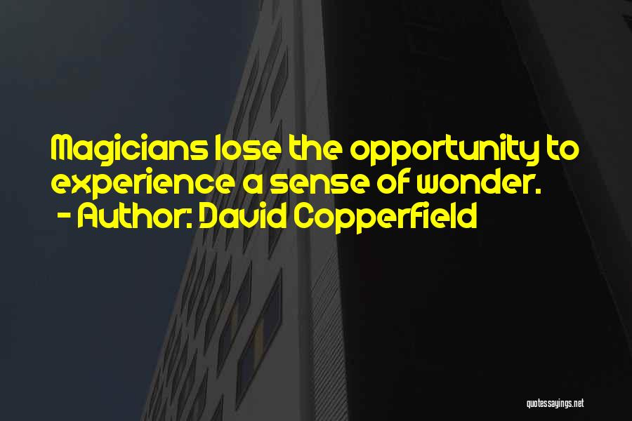 David Copperfield Quotes: Magicians Lose The Opportunity To Experience A Sense Of Wonder.
