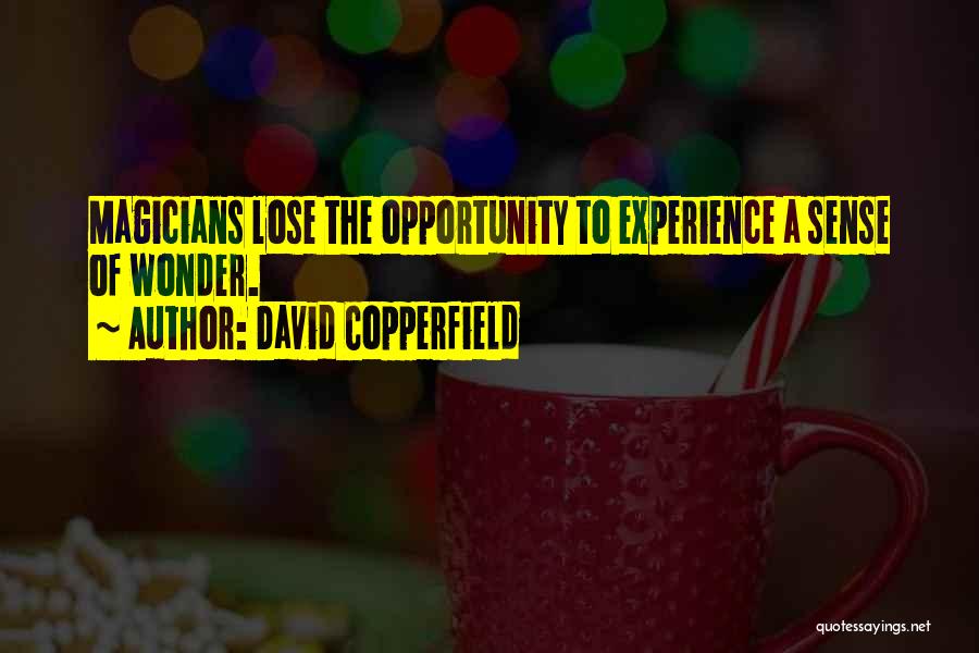 David Copperfield Quotes: Magicians Lose The Opportunity To Experience A Sense Of Wonder.