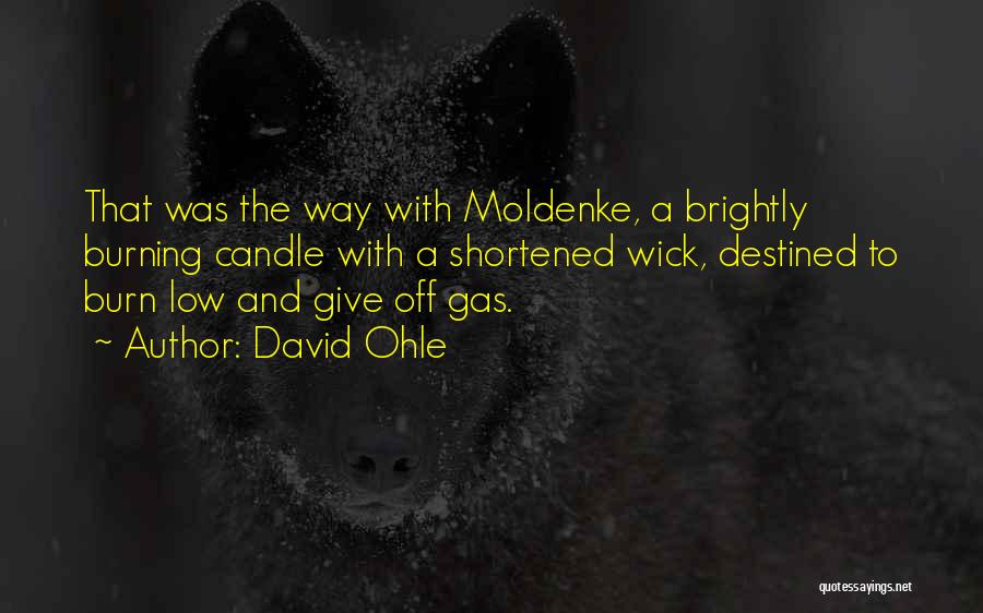 David Ohle Quotes: That Was The Way With Moldenke, A Brightly Burning Candle With A Shortened Wick, Destined To Burn Low And Give
