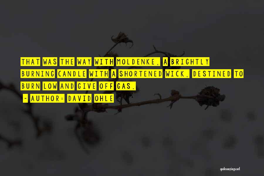 David Ohle Quotes: That Was The Way With Moldenke, A Brightly Burning Candle With A Shortened Wick, Destined To Burn Low And Give