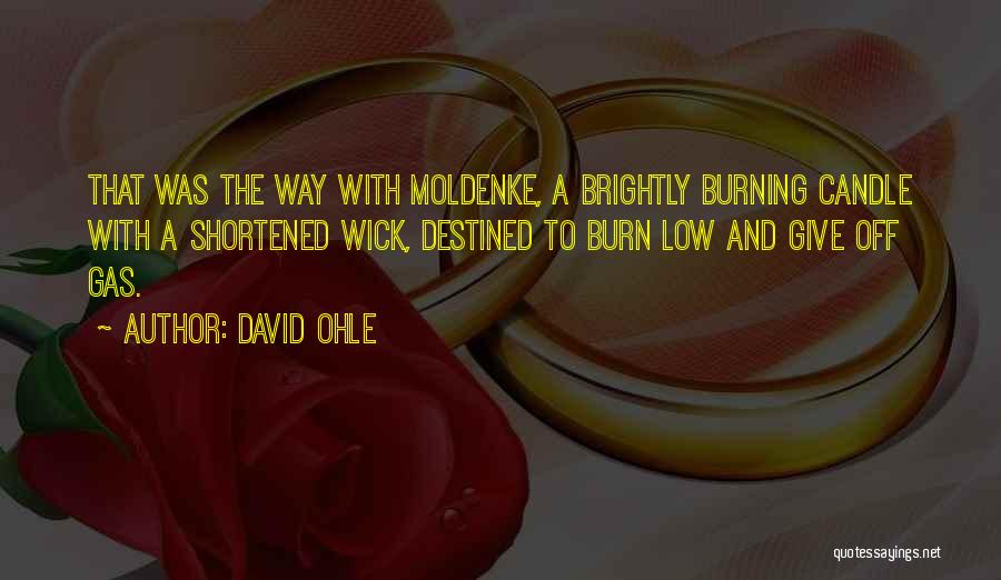 David Ohle Quotes: That Was The Way With Moldenke, A Brightly Burning Candle With A Shortened Wick, Destined To Burn Low And Give