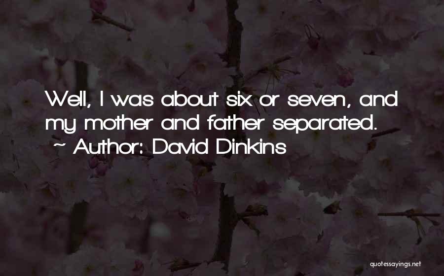 David Dinkins Quotes: Well, I Was About Six Or Seven, And My Mother And Father Separated.