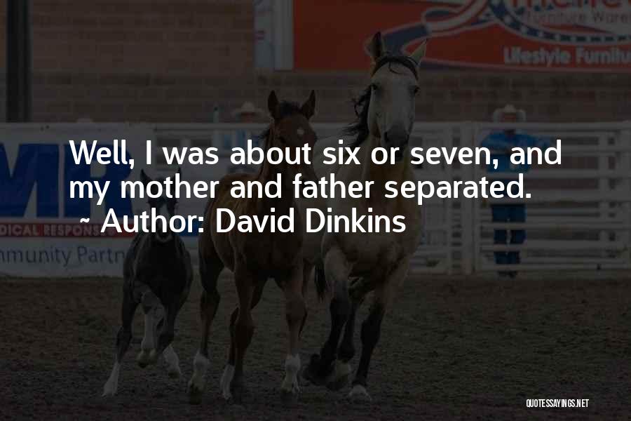David Dinkins Quotes: Well, I Was About Six Or Seven, And My Mother And Father Separated.