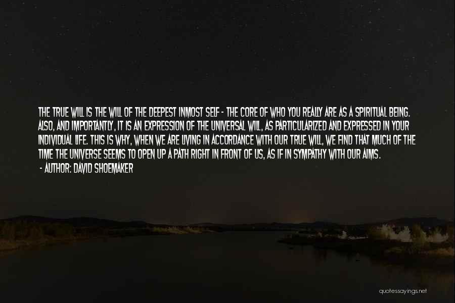 David Shoemaker Quotes: The True Will Is The Will Of The Deepest Inmost Self - The Core Of Who You Really Are As