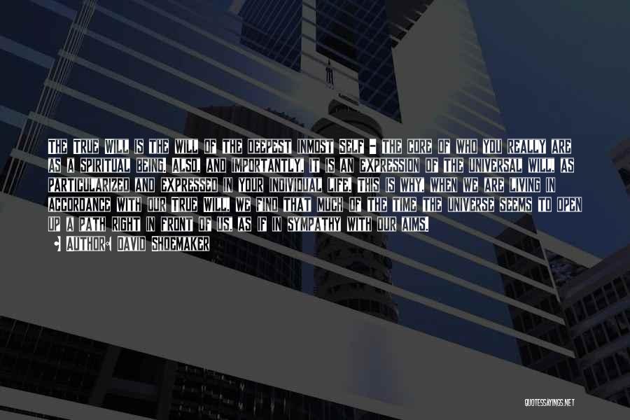 David Shoemaker Quotes: The True Will Is The Will Of The Deepest Inmost Self - The Core Of Who You Really Are As