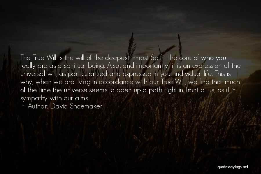David Shoemaker Quotes: The True Will Is The Will Of The Deepest Inmost Self - The Core Of Who You Really Are As