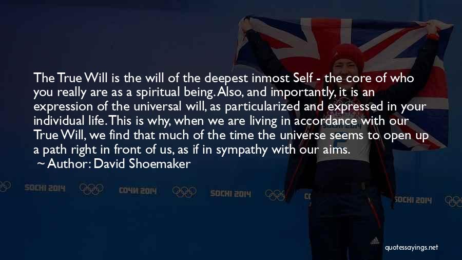 David Shoemaker Quotes: The True Will Is The Will Of The Deepest Inmost Self - The Core Of Who You Really Are As