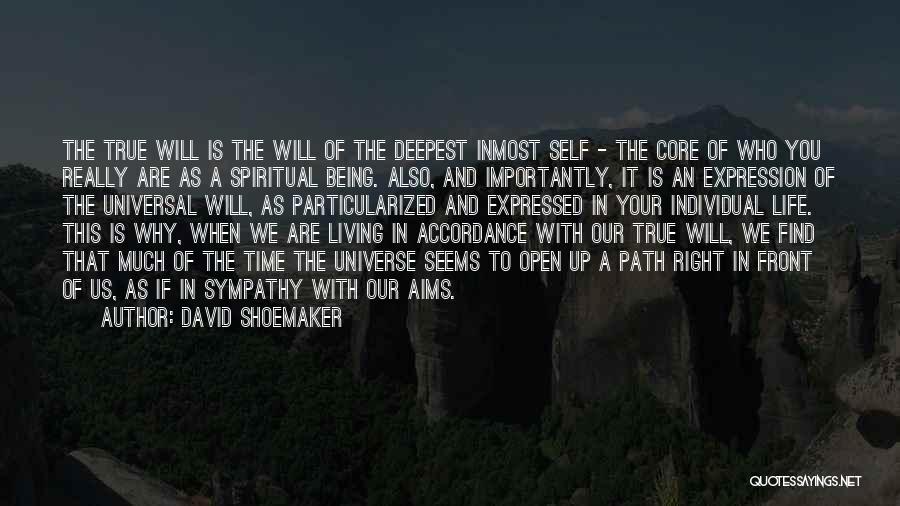 David Shoemaker Quotes: The True Will Is The Will Of The Deepest Inmost Self - The Core Of Who You Really Are As