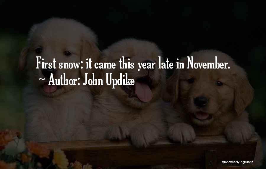 John Updike Quotes: First Snow: It Came This Year Late In November.