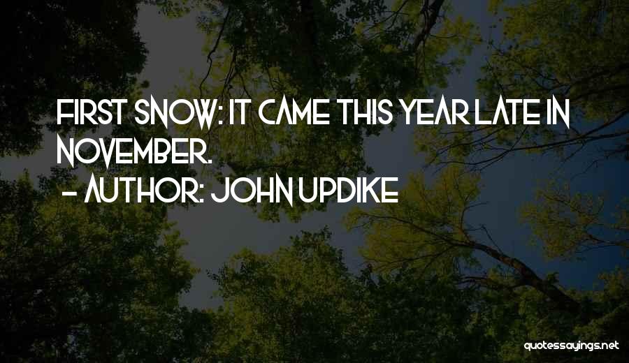 John Updike Quotes: First Snow: It Came This Year Late In November.