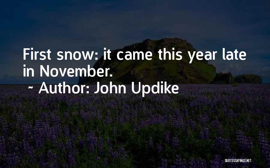 John Updike Quotes: First Snow: It Came This Year Late In November.