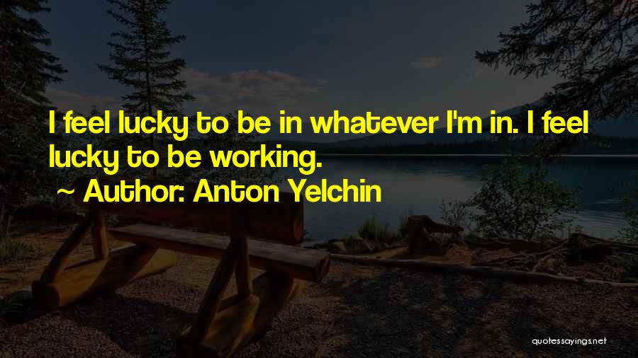 Anton Yelchin Quotes: I Feel Lucky To Be In Whatever I'm In. I Feel Lucky To Be Working.