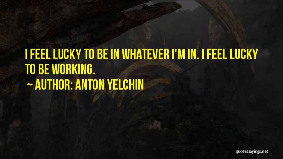 Anton Yelchin Quotes: I Feel Lucky To Be In Whatever I'm In. I Feel Lucky To Be Working.