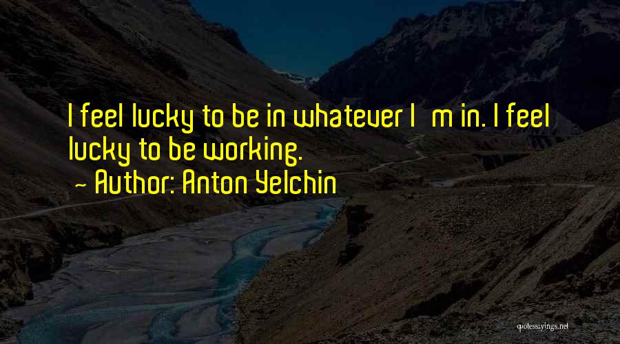 Anton Yelchin Quotes: I Feel Lucky To Be In Whatever I'm In. I Feel Lucky To Be Working.
