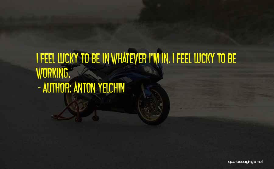 Anton Yelchin Quotes: I Feel Lucky To Be In Whatever I'm In. I Feel Lucky To Be Working.