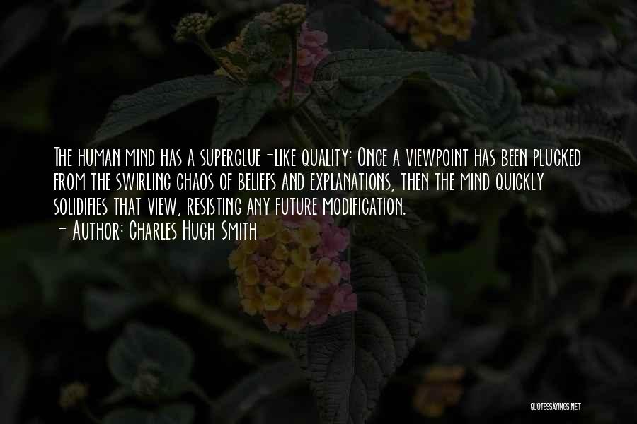 Charles Hugh Smith Quotes: The Human Mind Has A Superglue-like Quality: Once A Viewpoint Has Been Plucked From The Swirling Chaos Of Beliefs And