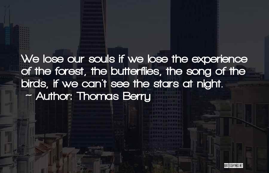 Thomas Berry Quotes: We Lose Our Souls If We Lose The Experience Of The Forest, The Butterflies, The Song Of The Birds, If