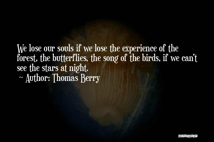 Thomas Berry Quotes: We Lose Our Souls If We Lose The Experience Of The Forest, The Butterflies, The Song Of The Birds, If