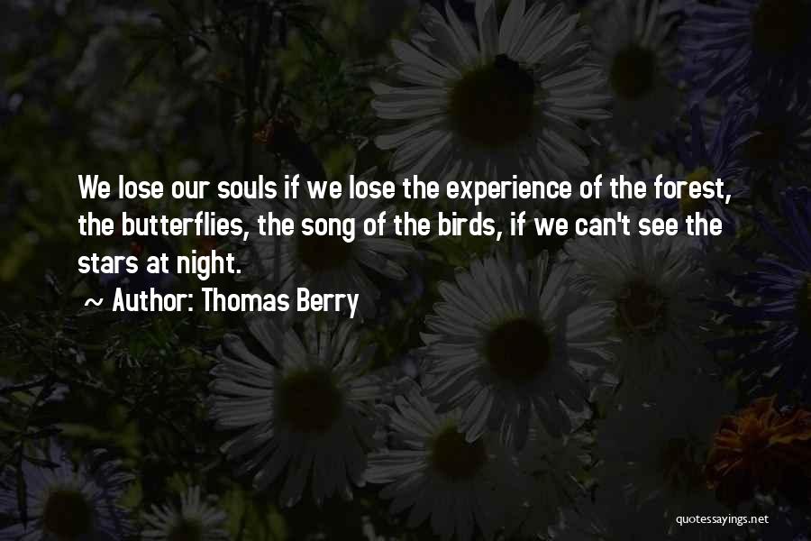 Thomas Berry Quotes: We Lose Our Souls If We Lose The Experience Of The Forest, The Butterflies, The Song Of The Birds, If