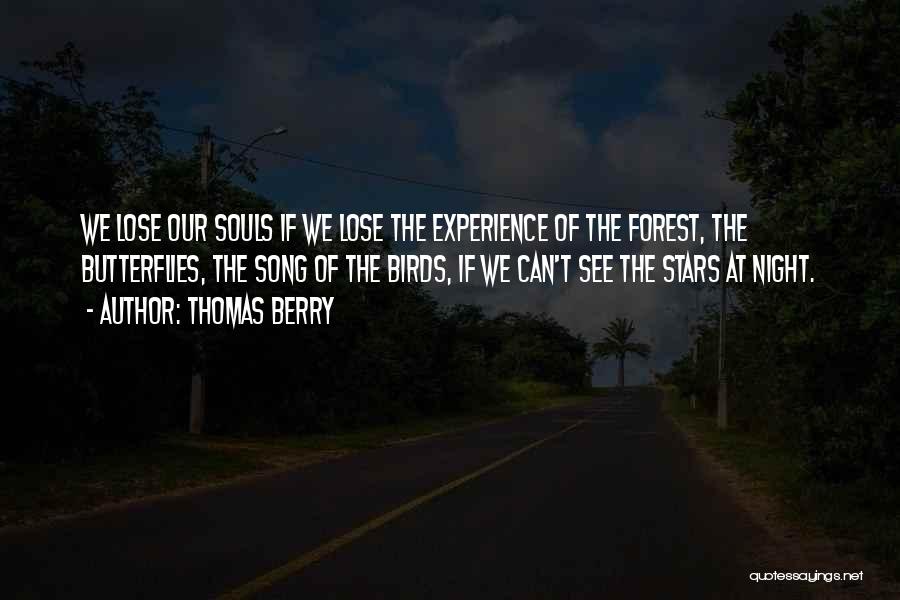 Thomas Berry Quotes: We Lose Our Souls If We Lose The Experience Of The Forest, The Butterflies, The Song Of The Birds, If