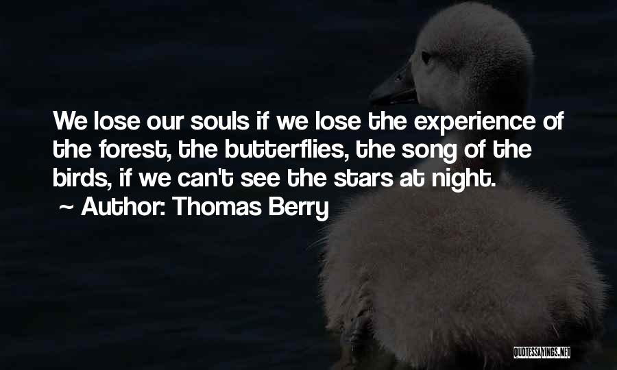 Thomas Berry Quotes: We Lose Our Souls If We Lose The Experience Of The Forest, The Butterflies, The Song Of The Birds, If