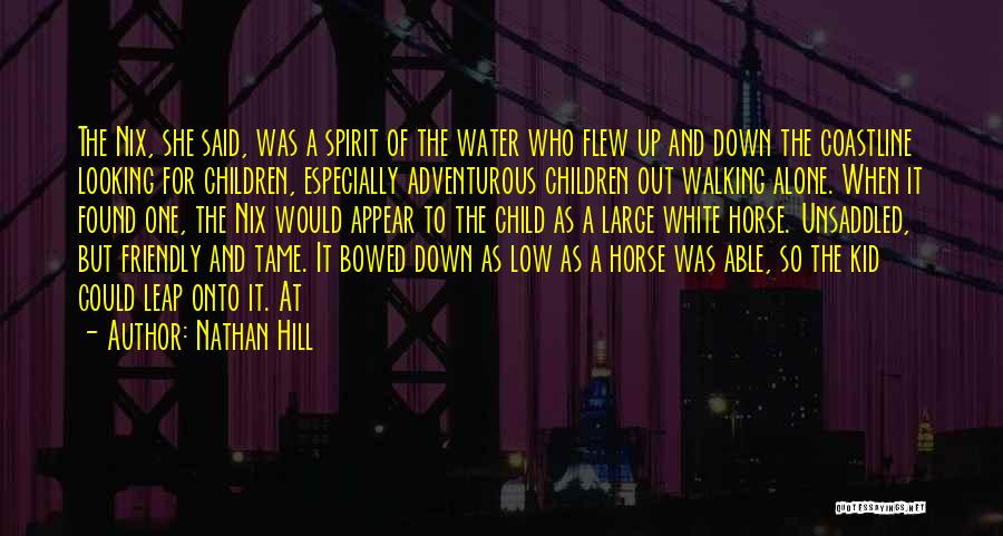 Nathan Hill Quotes: The Nix, She Said, Was A Spirit Of The Water Who Flew Up And Down The Coastline Looking For Children,