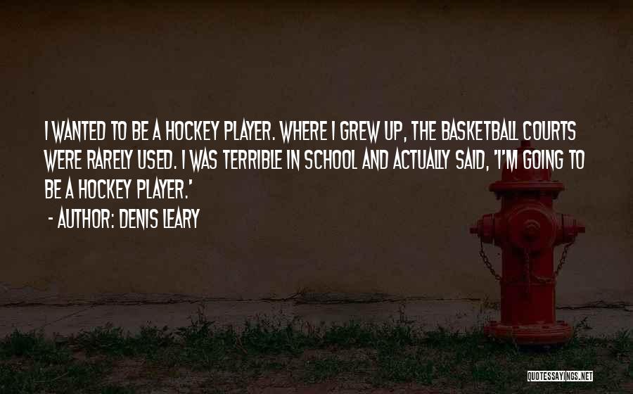 Denis Leary Quotes: I Wanted To Be A Hockey Player. Where I Grew Up, The Basketball Courts Were Rarely Used. I Was Terrible