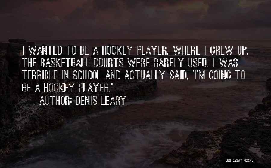 Denis Leary Quotes: I Wanted To Be A Hockey Player. Where I Grew Up, The Basketball Courts Were Rarely Used. I Was Terrible