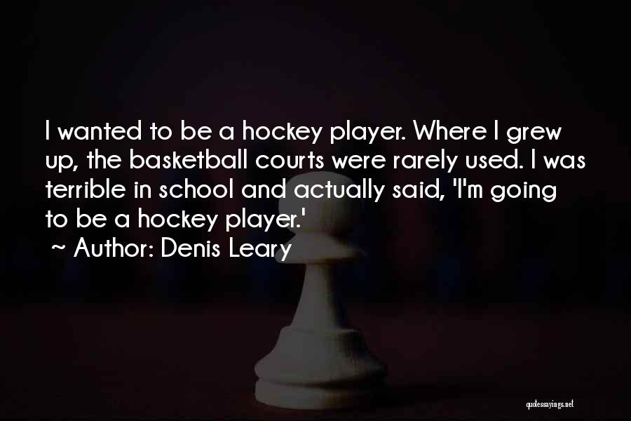 Denis Leary Quotes: I Wanted To Be A Hockey Player. Where I Grew Up, The Basketball Courts Were Rarely Used. I Was Terrible