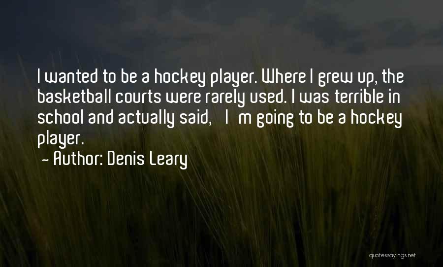 Denis Leary Quotes: I Wanted To Be A Hockey Player. Where I Grew Up, The Basketball Courts Were Rarely Used. I Was Terrible