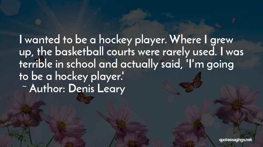 Denis Leary Quotes: I Wanted To Be A Hockey Player. Where I Grew Up, The Basketball Courts Were Rarely Used. I Was Terrible