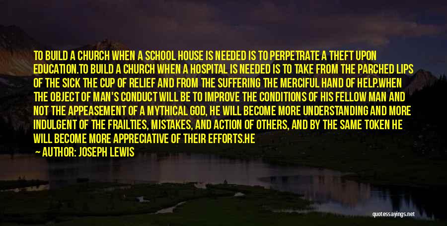 Joseph Lewis Quotes: To Build A Church When A School House Is Needed Is To Perpetrate A Theft Upon Education.to Build A Church