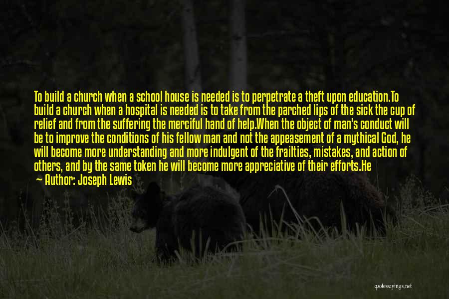 Joseph Lewis Quotes: To Build A Church When A School House Is Needed Is To Perpetrate A Theft Upon Education.to Build A Church