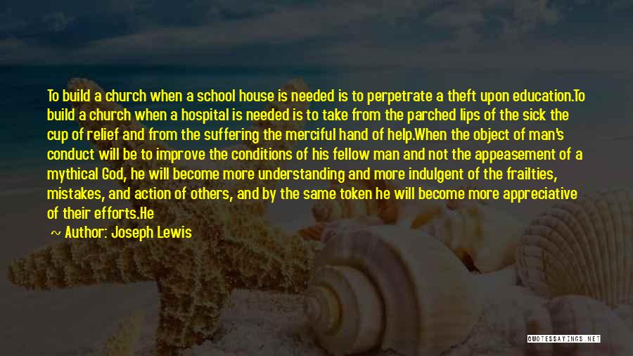 Joseph Lewis Quotes: To Build A Church When A School House Is Needed Is To Perpetrate A Theft Upon Education.to Build A Church