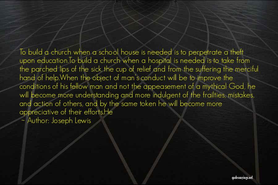 Joseph Lewis Quotes: To Build A Church When A School House Is Needed Is To Perpetrate A Theft Upon Education.to Build A Church