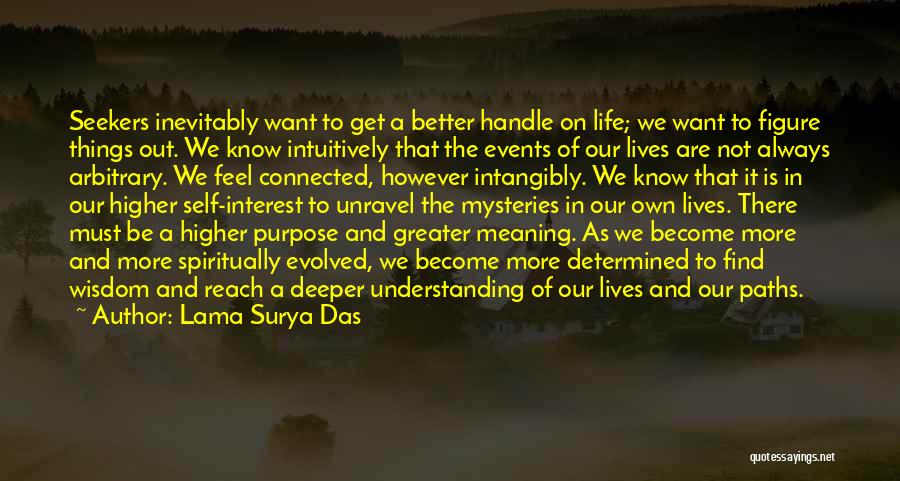 Lama Surya Das Quotes: Seekers Inevitably Want To Get A Better Handle On Life; We Want To Figure Things Out. We Know Intuitively That