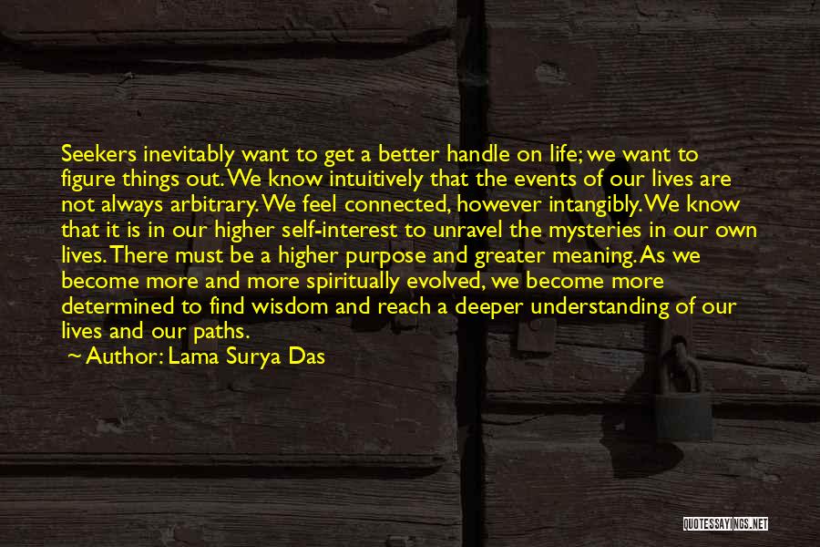 Lama Surya Das Quotes: Seekers Inevitably Want To Get A Better Handle On Life; We Want To Figure Things Out. We Know Intuitively That