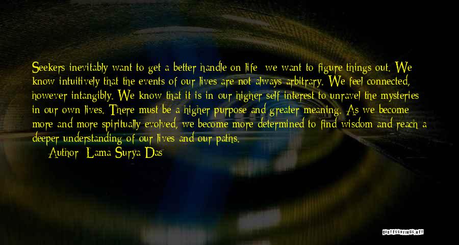 Lama Surya Das Quotes: Seekers Inevitably Want To Get A Better Handle On Life; We Want To Figure Things Out. We Know Intuitively That