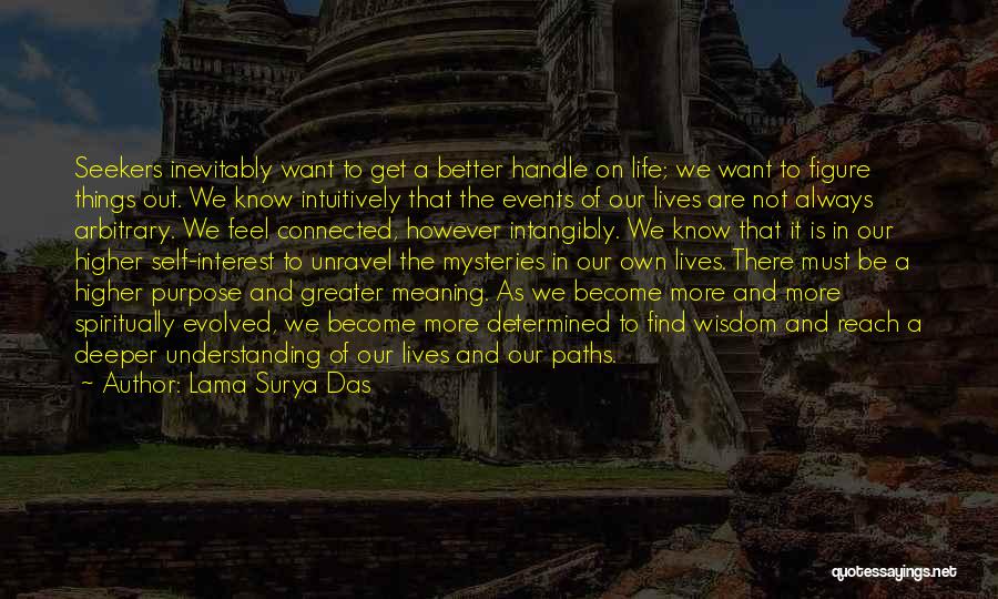 Lama Surya Das Quotes: Seekers Inevitably Want To Get A Better Handle On Life; We Want To Figure Things Out. We Know Intuitively That