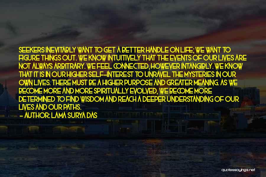 Lama Surya Das Quotes: Seekers Inevitably Want To Get A Better Handle On Life; We Want To Figure Things Out. We Know Intuitively That