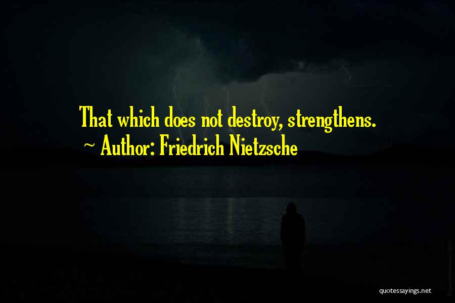 Friedrich Nietzsche Quotes: That Which Does Not Destroy, Strengthens.