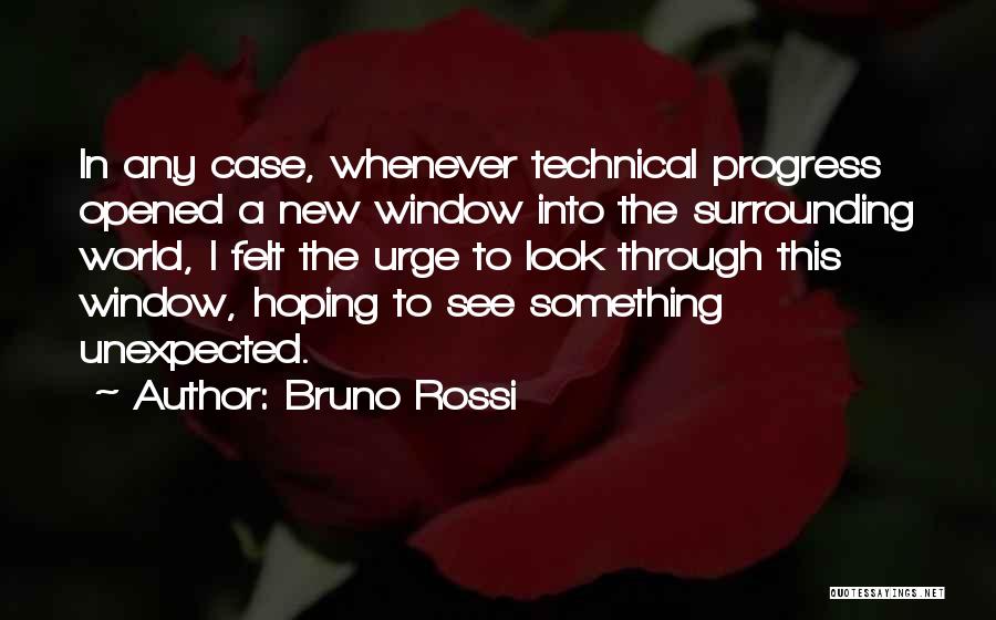 Bruno Rossi Quotes: In Any Case, Whenever Technical Progress Opened A New Window Into The Surrounding World, I Felt The Urge To Look