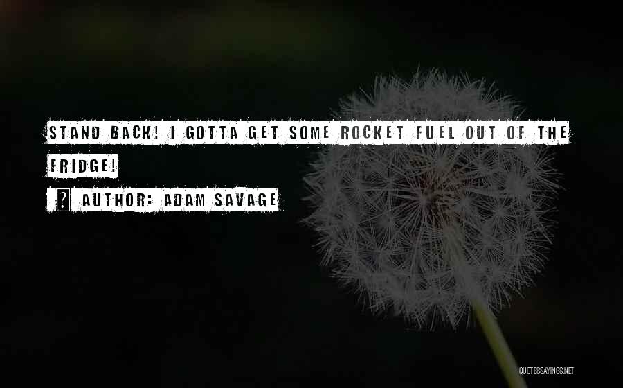 Adam Savage Quotes: Stand Back! I Gotta Get Some Rocket Fuel Out Of The Fridge!