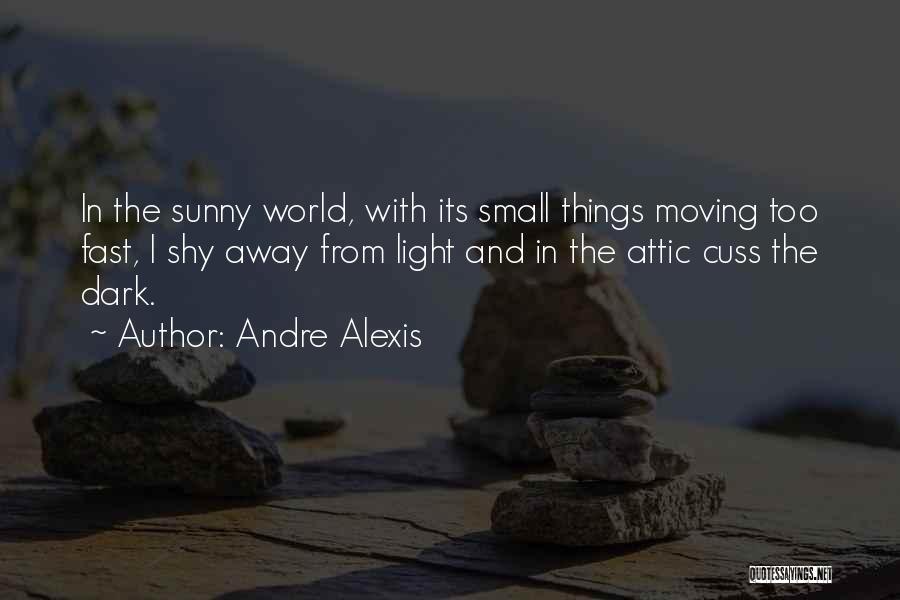 Andre Alexis Quotes: In The Sunny World, With Its Small Things Moving Too Fast, I Shy Away From Light And In The Attic