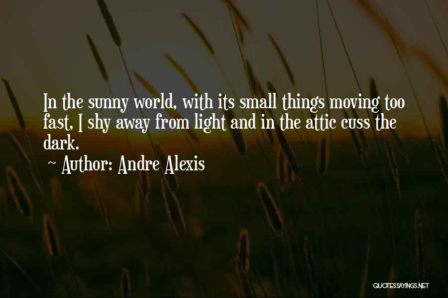 Andre Alexis Quotes: In The Sunny World, With Its Small Things Moving Too Fast, I Shy Away From Light And In The Attic