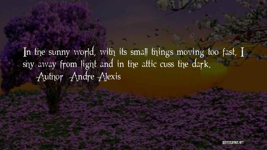 Andre Alexis Quotes: In The Sunny World, With Its Small Things Moving Too Fast, I Shy Away From Light And In The Attic